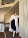 کت اورسایز بلند سفید CLOUD کد : 103870 - Image 3