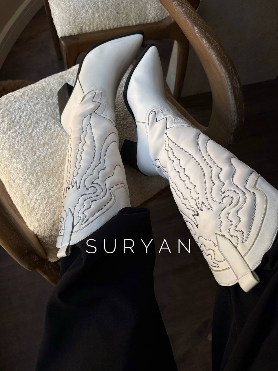 بوت بلند سفید COWBOY CLOUD کد : 50451