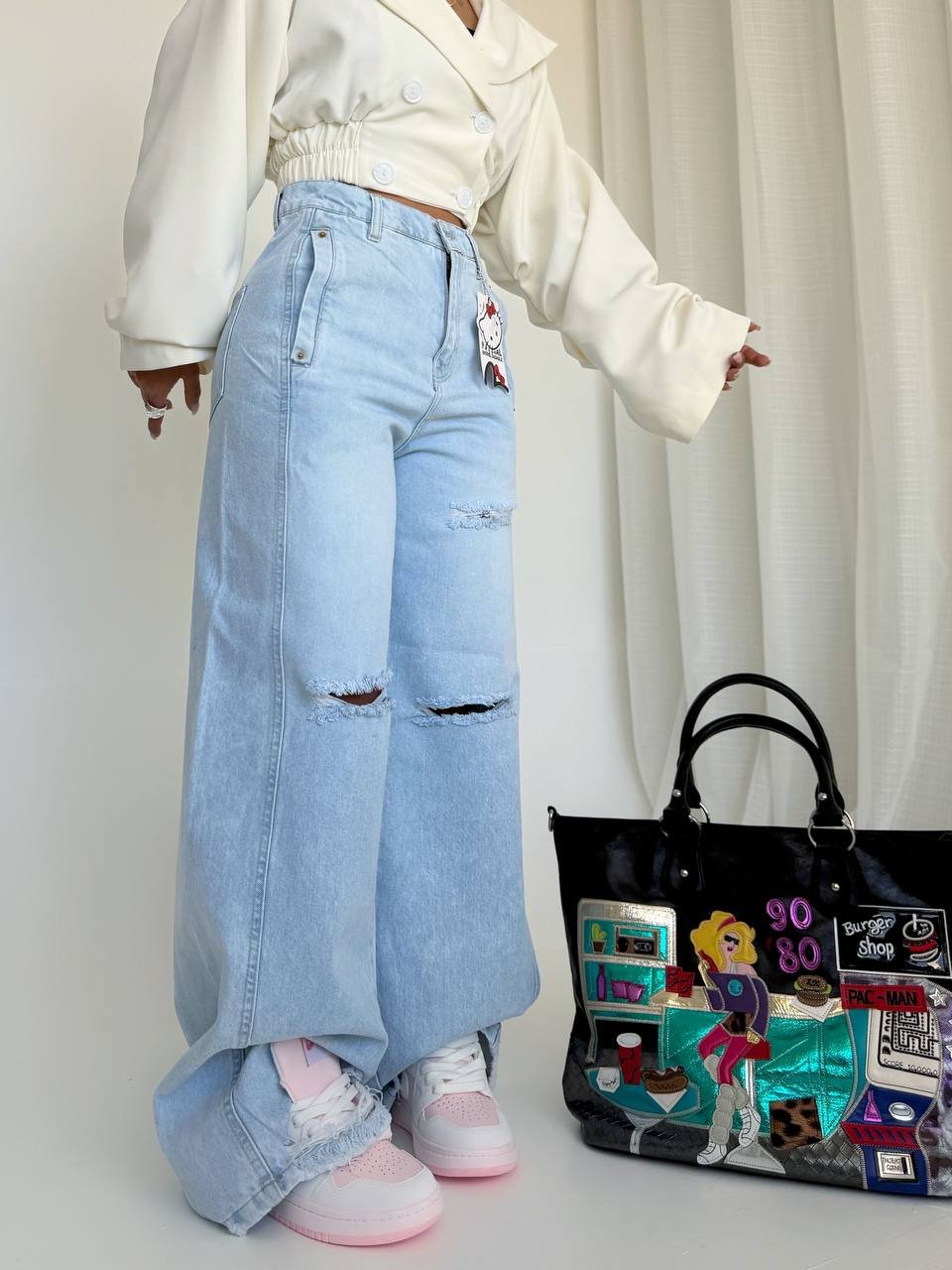 شلوار جین فول بگ کیتی kitty DENIM کد : ۷۰۶۹۱